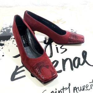 Stuart Weitzman Suede Croc Pump